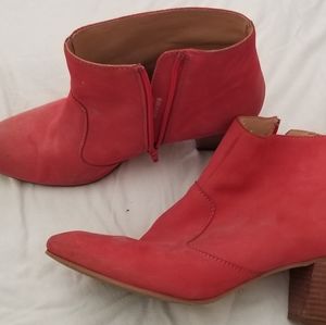 Boots, pink , 10, Leather